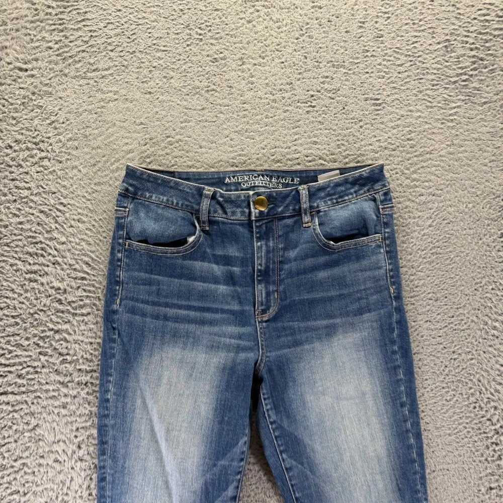 American Eagle Outfitters Jeans Women 10 Blue Cotton Denim Jegging Faded Stretch